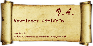 Vavrinecz Adrián névjegykártya