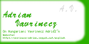 adrian vavrinecz business card